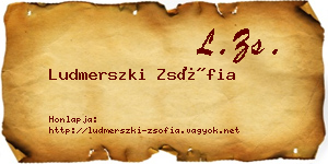Ludmerszki Zsófia névjegykártya